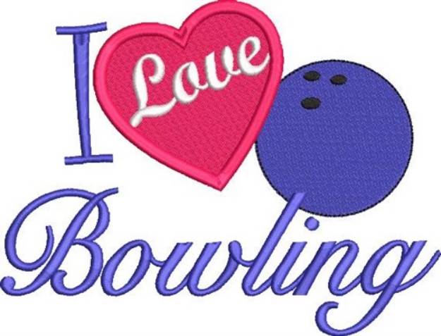 Picture of I Love Bowling Machine Embroidery Design