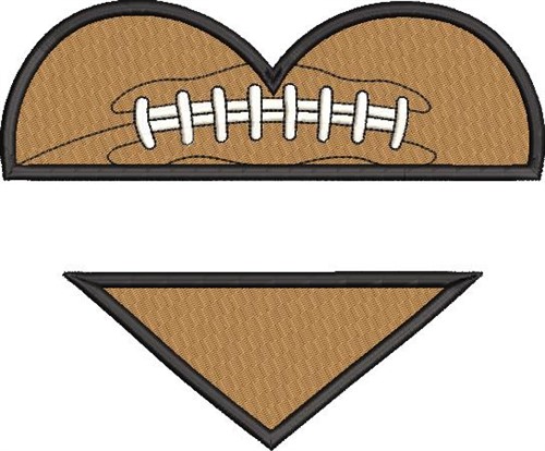 Football Heart Name Drop Machine Embroidery Design