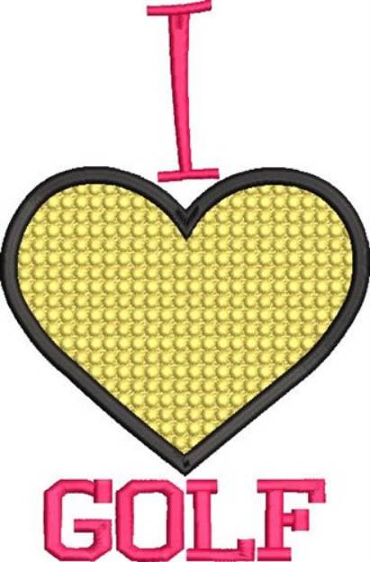 Picture of I Love Golf Machine Embroidery Design