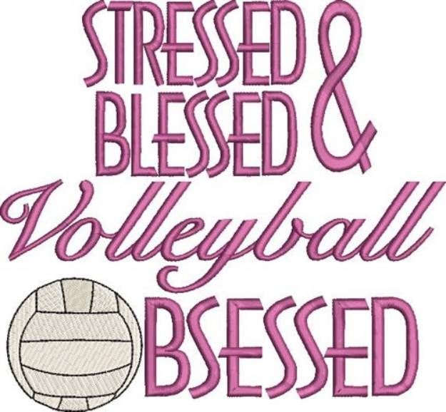 Picture of Volleyball Obsessed Machine Embroidery Design