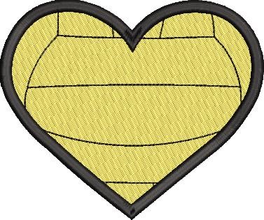 Volleyball Heart Machine Embroidery Design