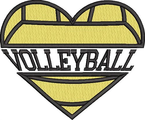 Volleyball Heart Name Drop Machine Embroidery Design