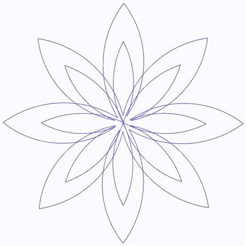 Flower Outline Continuous Stitch Machine Embroidery Design