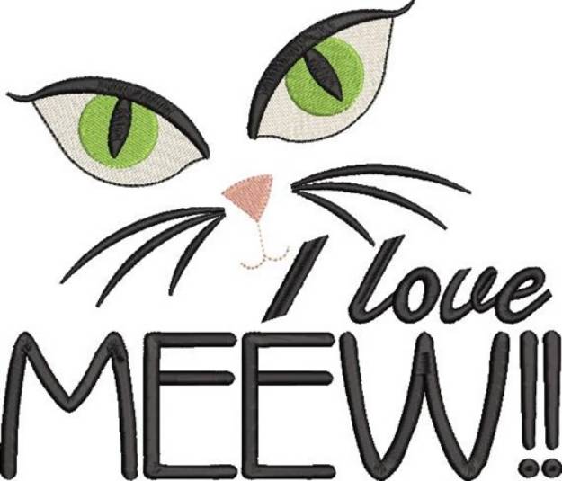 Picture of I Love Meew Machine Embroidery Design