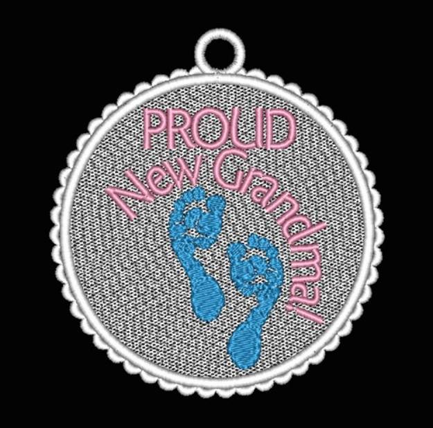 Picture of FSL Proud New Grandma Ornament Machine Embroidery Design