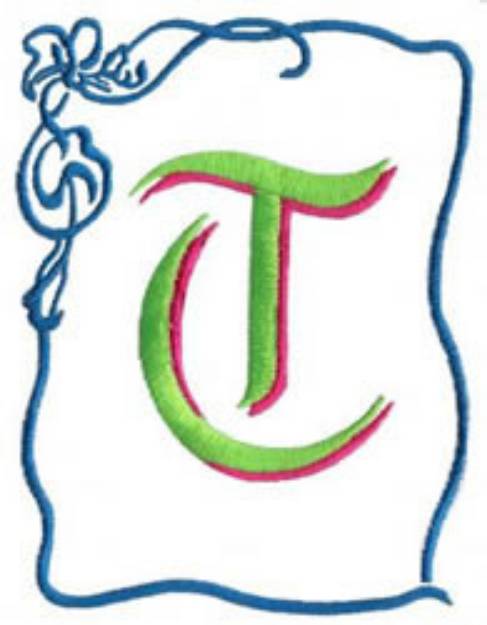 Picture of Monogram T Machine Embroidery Design