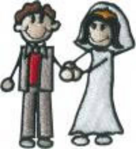 Picture of Stick Bride & Groom Machine Embroidery Design