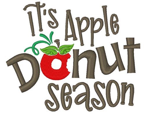 Apple Donut Season Machine Embroidery Design
