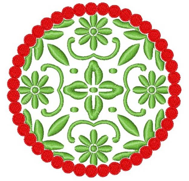Picture of Floral Christmas Circle Machine Embroidery Design