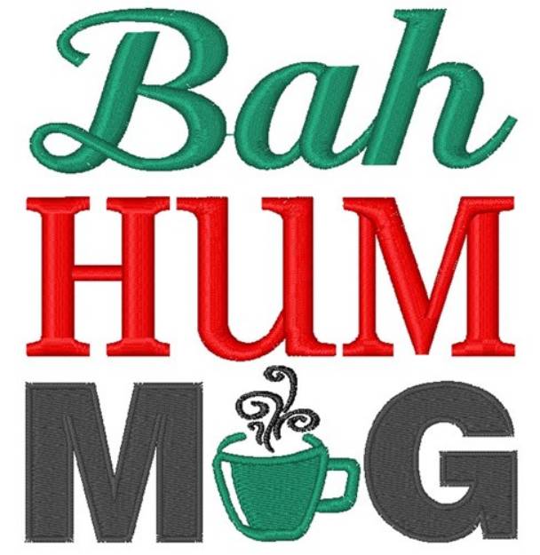 Picture of Bah Hum Mug Machine Embroidery Design