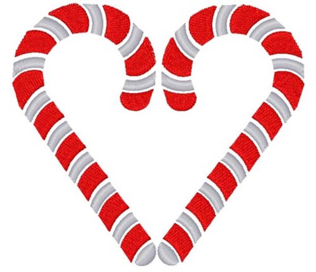 Picture of Candy Cane Heart Machine Embroidery Design