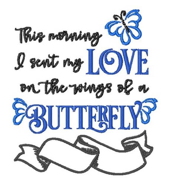 Picture of Love Butterfly Machine Embroidery Design