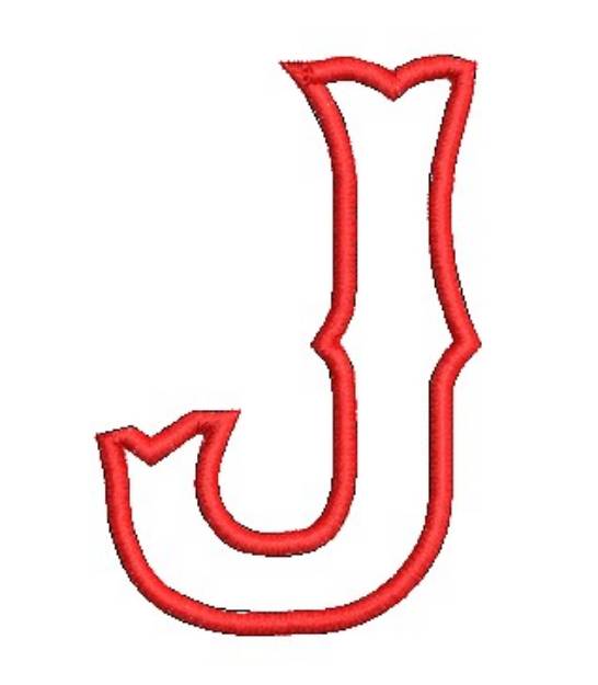 Picture of Fenway Applique J Machine Embroidery Design