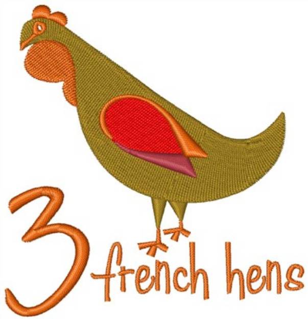 Picture of Christmas French Hens Machine Embroidery Design