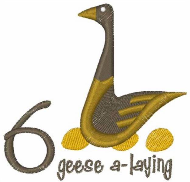 Picture of Geese A-Laying Machine Embroidery Design