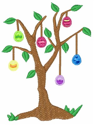 Easter Egg Tree Machine Embroidery Design