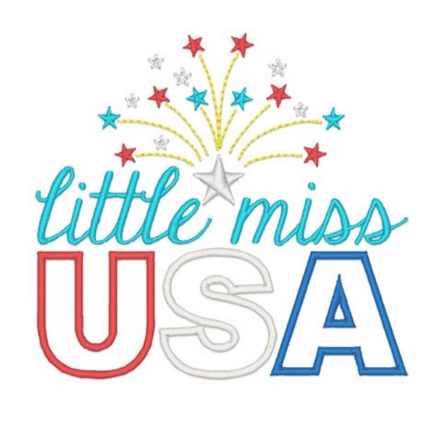 Picture of Little Miss USA Machine Embroidery Design