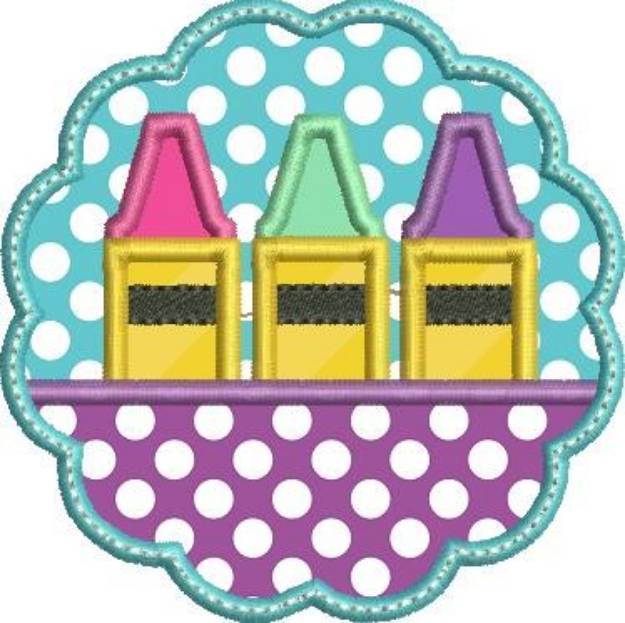 Picture of Scallop Crayon Applique Machine Embroidery Design