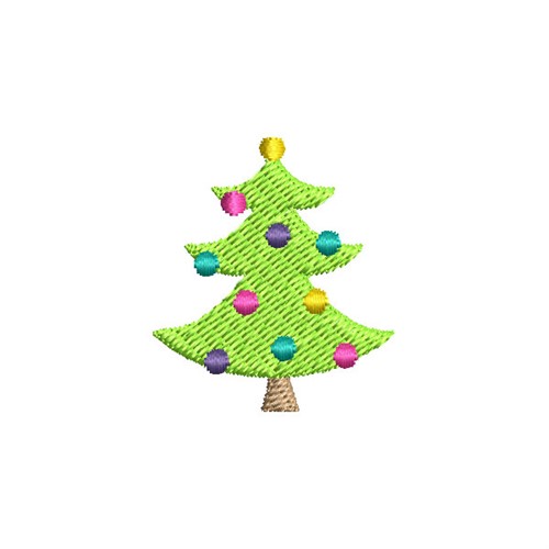 Christmas Tree Mini Machine Embroidery Design