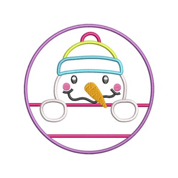 Picture of Snowman Circle Machine Embroidery Design