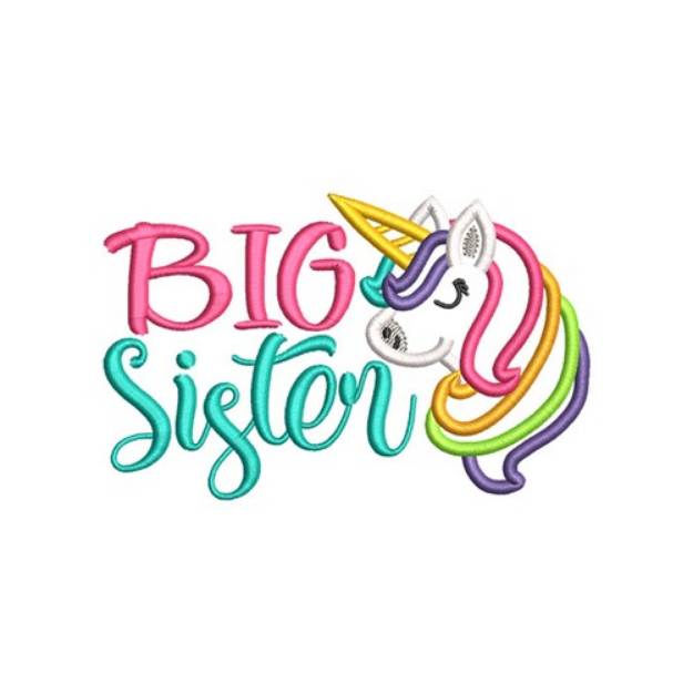 Picture of Unicorn Big Sister Machine Embroidery Design