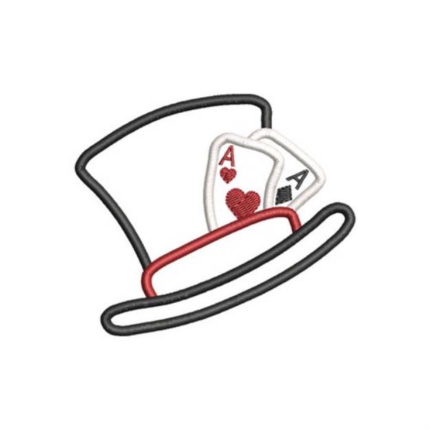 Picture of Magician Hat Cards Machine Embroidery Design