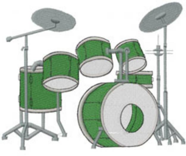 Picture of GUITAR & DRUMS (SMALL) Machine Embroidery Design