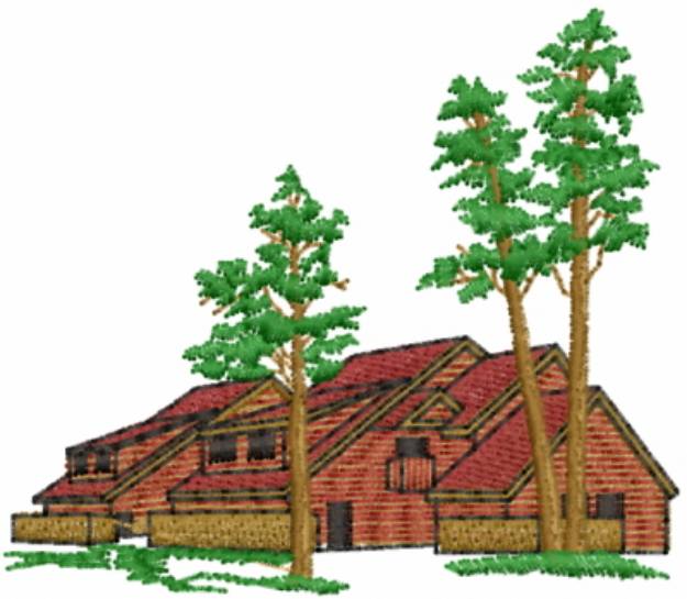 Picture of Condo with trees Machine Embroidery Design