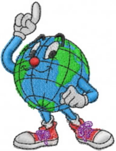 Picture of Earth World Globe Machine Embroidery Design