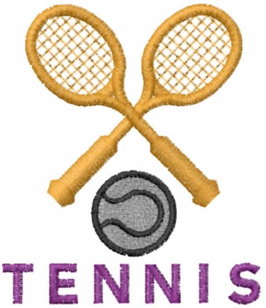 Picture of Crossed Tennis Raquet Machine Embroidery Design