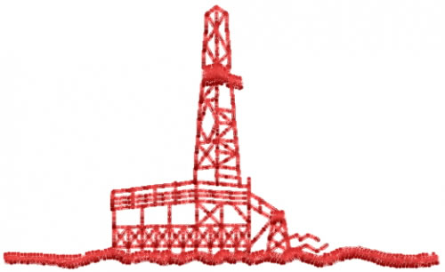 Oil Drilling Platform Machine Embroidery Design