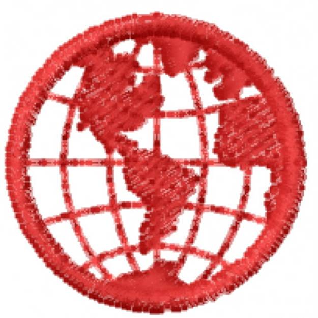 Picture of World Globe 1 Machine Embroidery Design