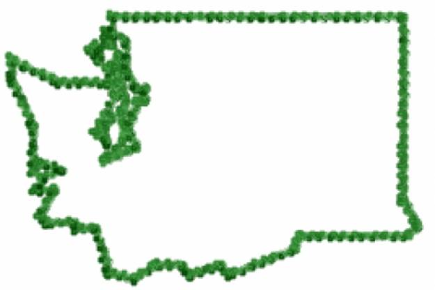 Picture of Washington State Outline Machine Embroidery Design