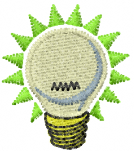Bright Idea Bulb Machine Embroidery Design