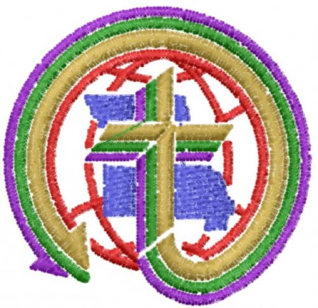 Picture of Cross Emblem Machine Embroidery Design