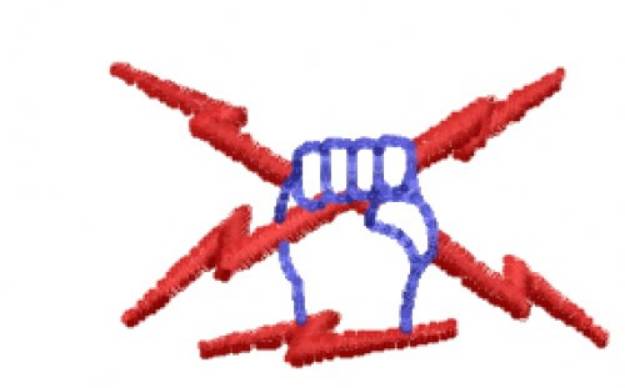 Picture of Fist Lightning Machine Embroidery Design