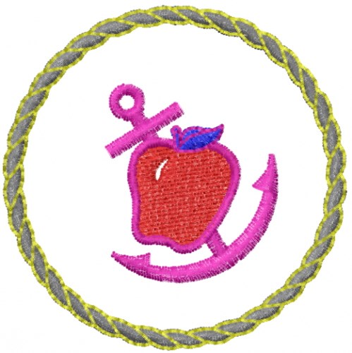 Anchor Apple1 Machine Embroidery Design