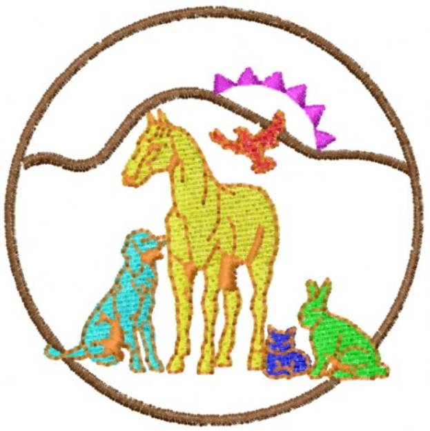 Picture of Animals Logo Machine Embroidery Design