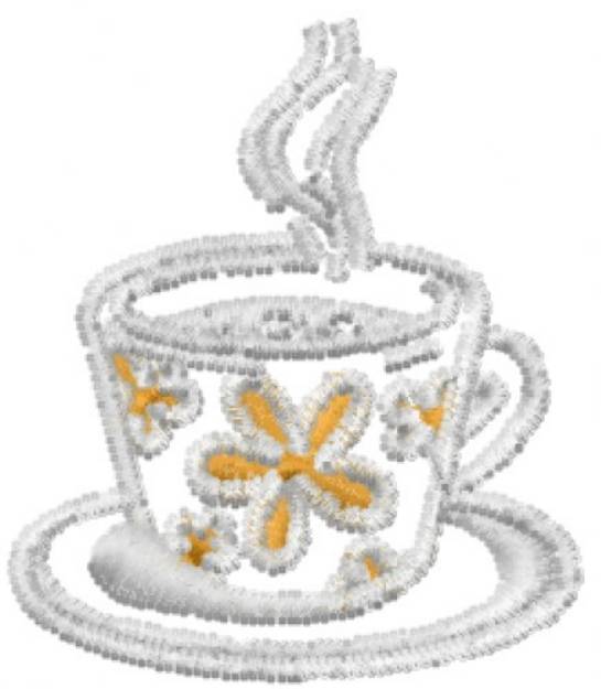 Picture of Cup of Tea Machine Embroidery Design