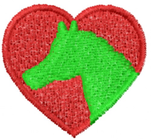 Heart Horse Machine Embroidery Design