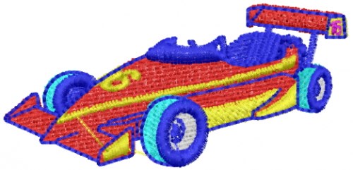 Race Car 6 Machine Embroidery Design