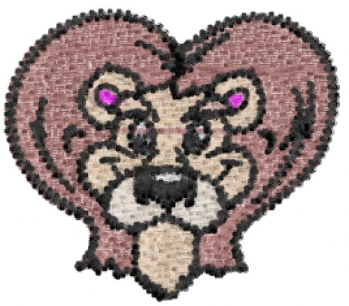 Cartoon Lion Machine Embroidery Design