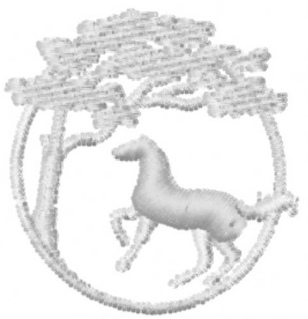 Picture of Horse & Tree Machine Embroidery Design