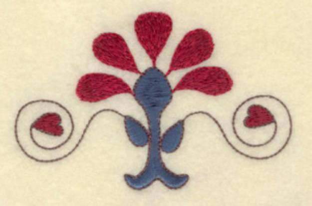 Picture of Heart & Swirl Flower Machine Embroidery Design
