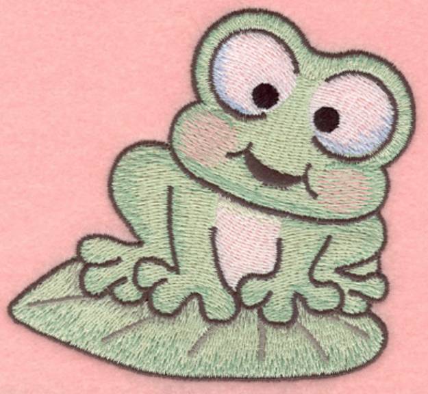 Picture of Frog on Lily Pad Machine Embroidery Design