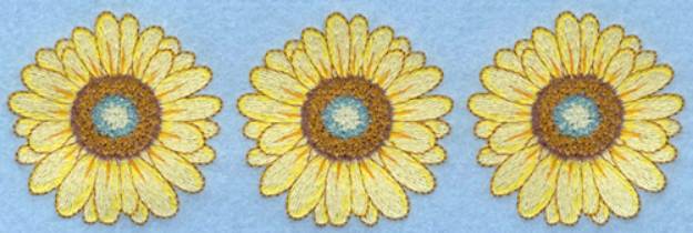 Picture of Yellow Daisy Border Machine Embroidery Design