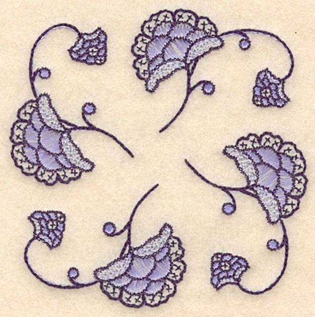 Picture of Colonial Floral Design Machine Embroidery Design