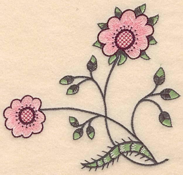 Picture of Colonial Floral Design Machine Embroidery Design