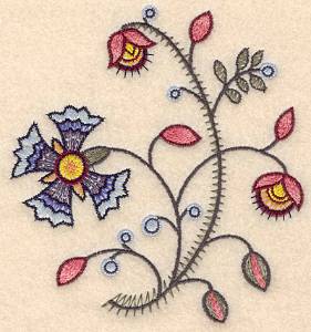 Picture of Colonial Floral Design Machine Embroidery Design