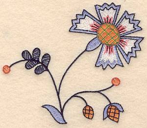 Picture of Colonial Floral Design Machine Embroidery Design